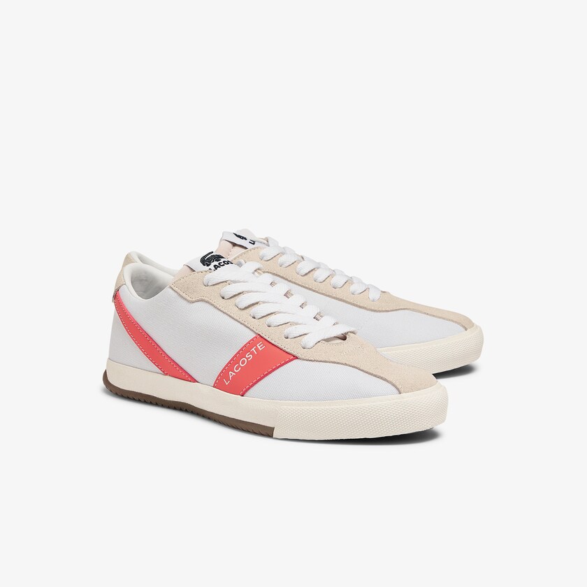 Tenis Lacoste Ball Net Canvas and Suede Mujer Blancos Beige | AY3-54015I0