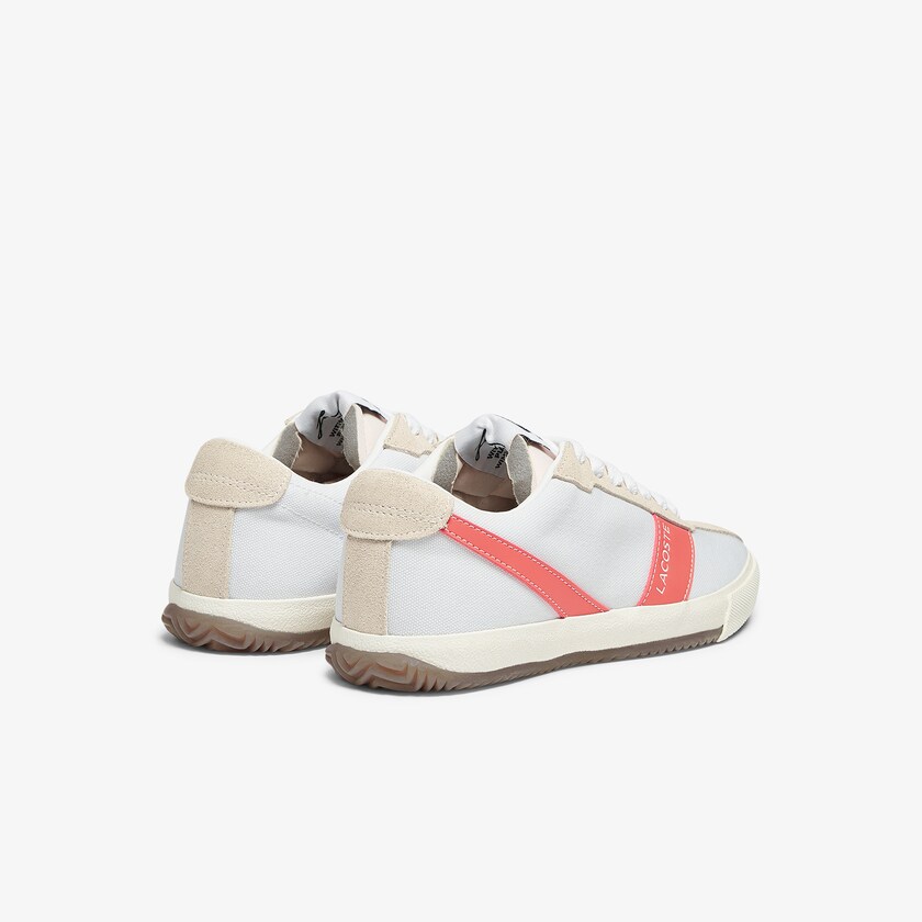 Tenis Lacoste Ball Net Canvas and Suede Mujer Blancos Beige | AY3-54015I0