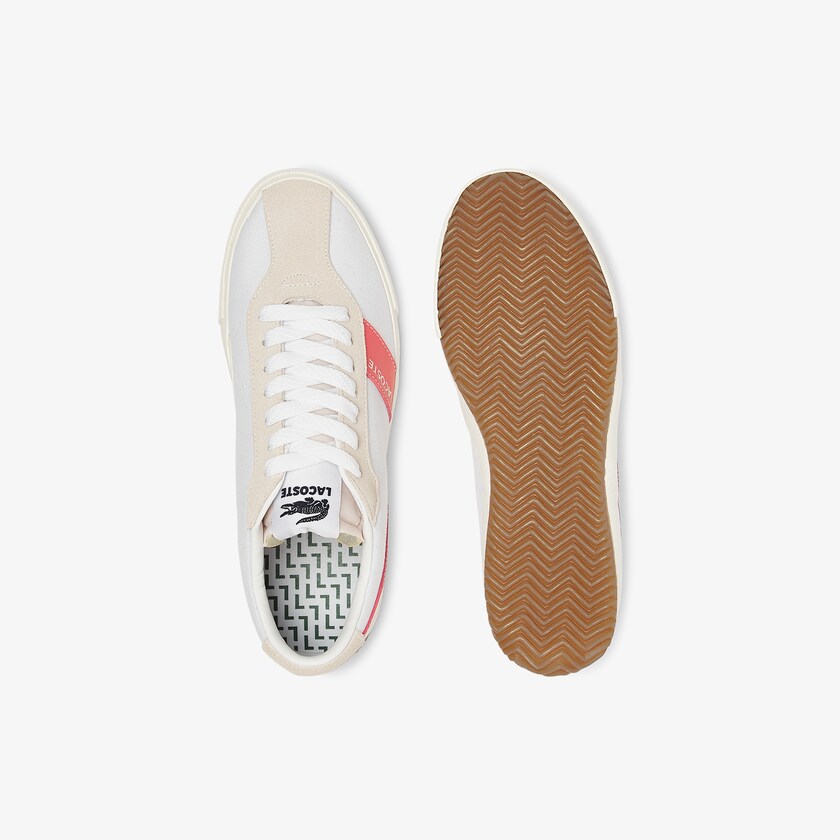Tenis Lacoste Ball Net Canvas and Suede Mujer Blancos Beige | AY3-54015I0