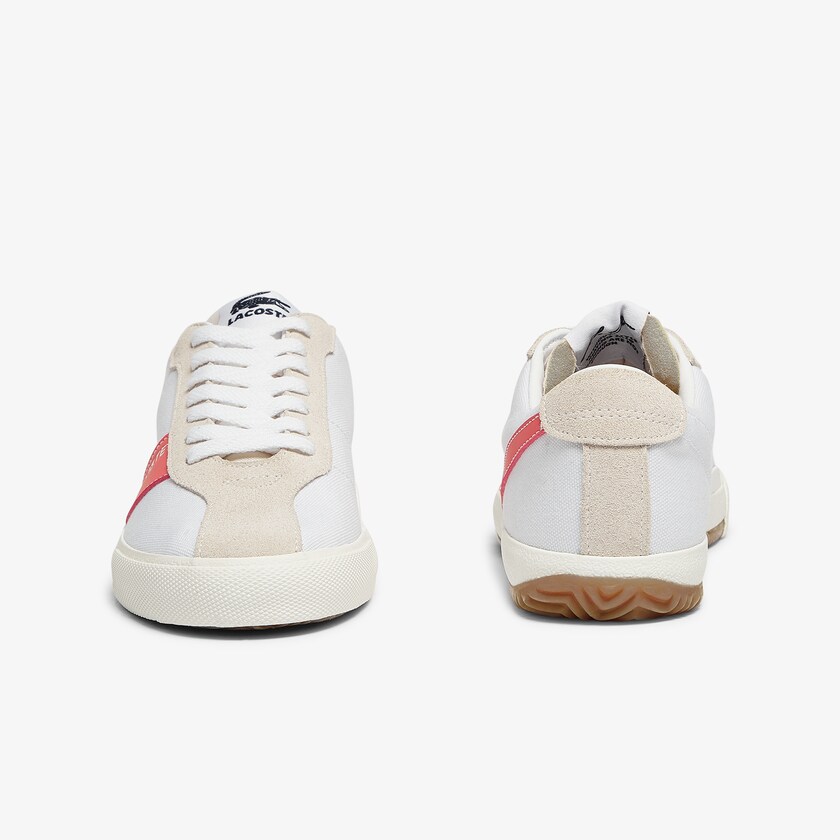 Tenis Lacoste Ball Net Canvas and Suede Mujer Blancos Beige | AY3-54015I0