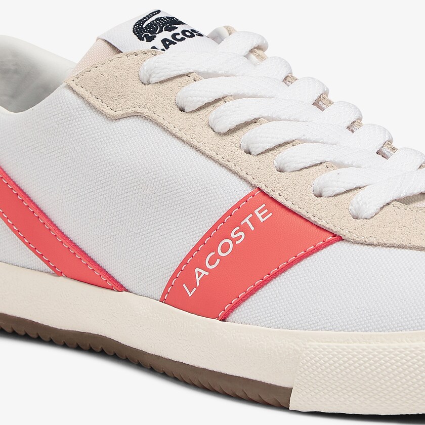 Tenis Lacoste Ball Net Canvas and Suede Mujer Blancos Beige | AY3-54015I0