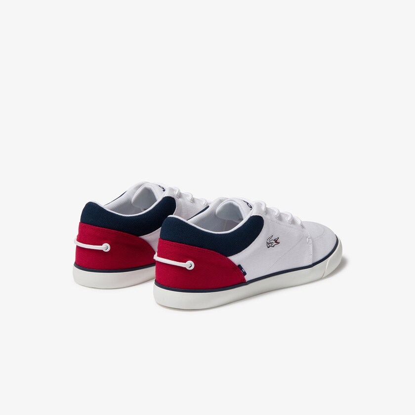Tenis Lacoste Bayliss Canvas Hombre Blancos Azul Marino Rojos | RD4-72477D8
