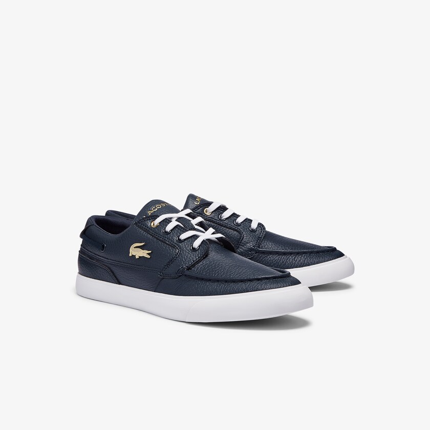 Tenis Lacoste Bayliss Deck Leather Hombre Azul Marino Blancos | CQ8-27062O7