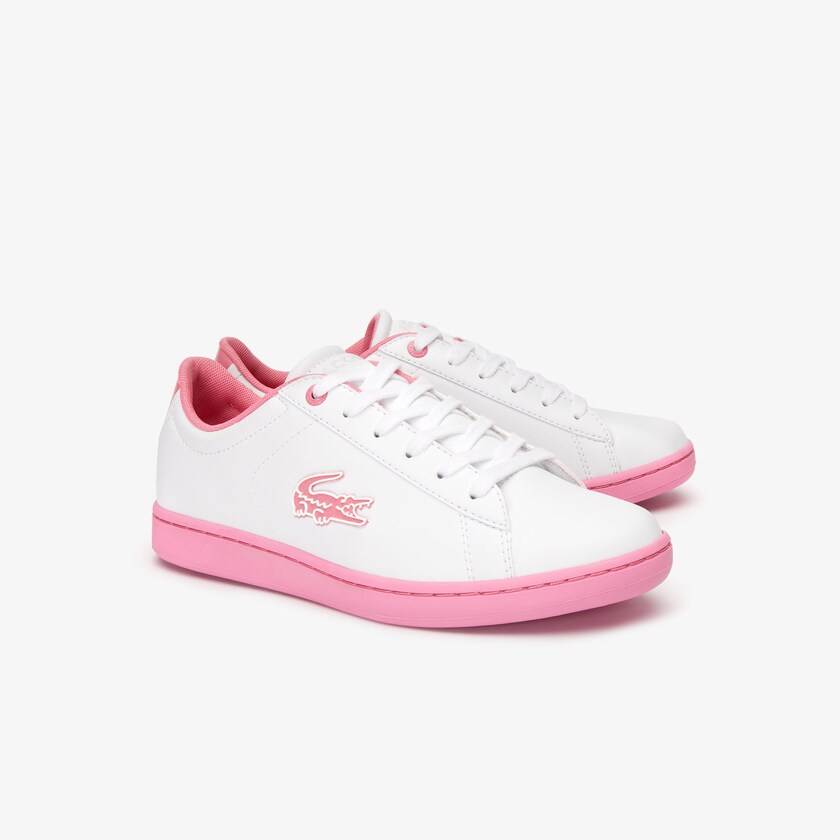 Tenis Lacoste Niños Blancos Rosas Carnaby Evo Lace-up Synthetic OR4-20122G1