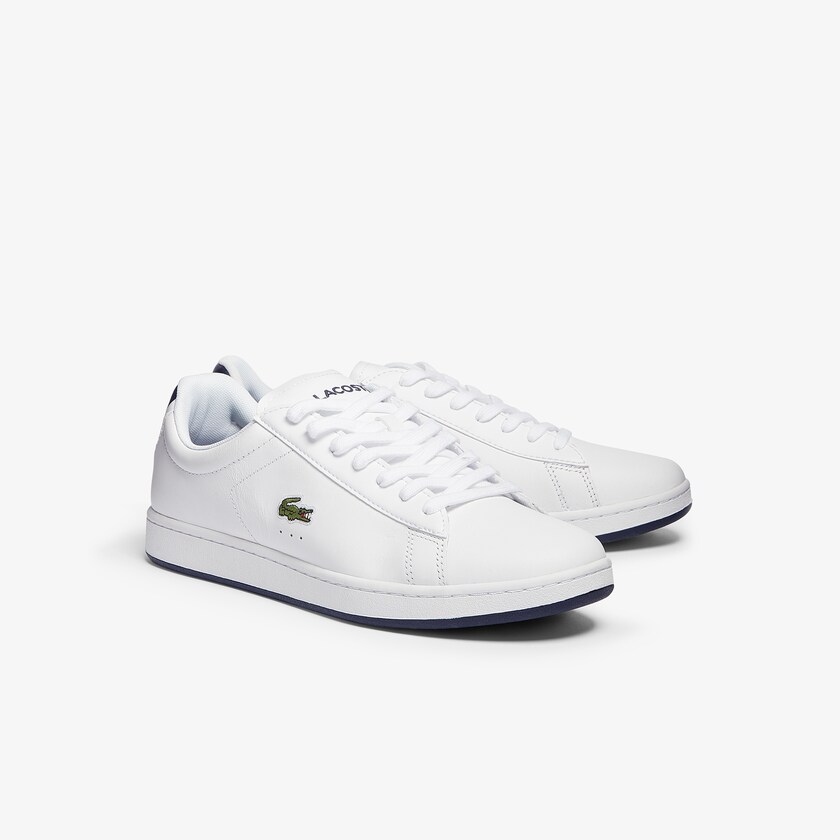 Tenis Lacoste Carnaby Evo Leather Hombre Blancos Azul Marino | UM7-70557W0
