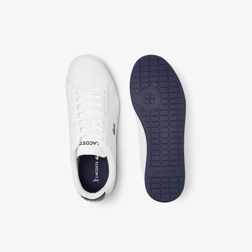Tenis Lacoste Carnaby Evo Leather Hombre Blancos Azul Marino | UM7-70557W0