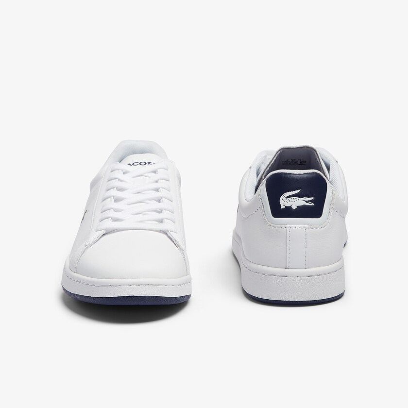 Tenis Lacoste Carnaby Evo Leather Hombre Blancos Azul Marino | UM7-70557W0