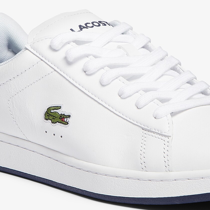 Tenis Lacoste Carnaby Evo Leather Hombre Blancos Azul Marino | UM7-70557W0