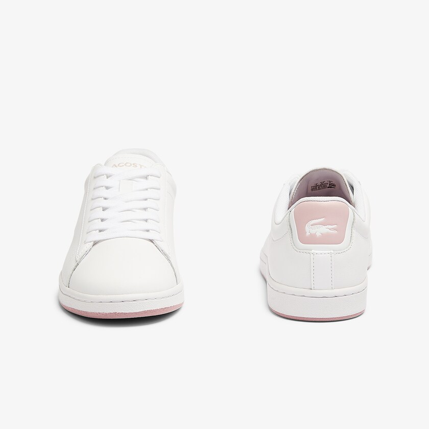 Tenis Lacoste Carnaby Evo Leather Mujer Blancos Rosas | OV2-40844N9