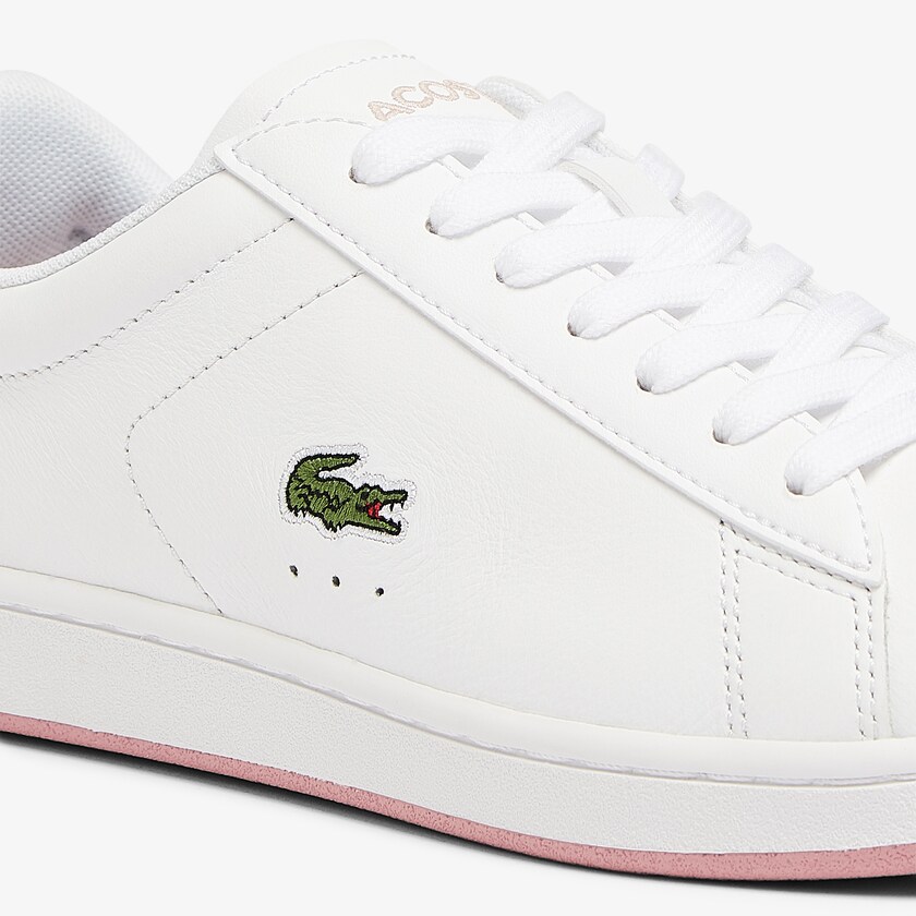 Tenis Lacoste Carnaby Evo Leather Mujer Blancos Rosas | OV2-40844N9