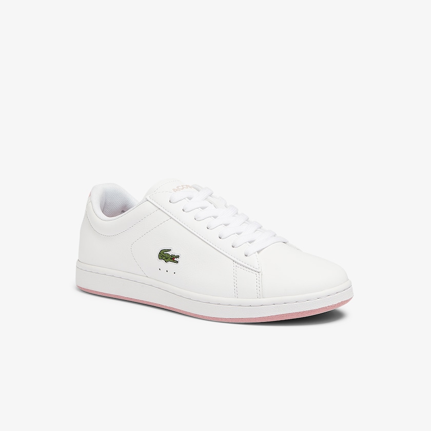 Tenis Lacoste Carnaby Evo Leather Mujer Blancos Rosas | OV2-40844N9
