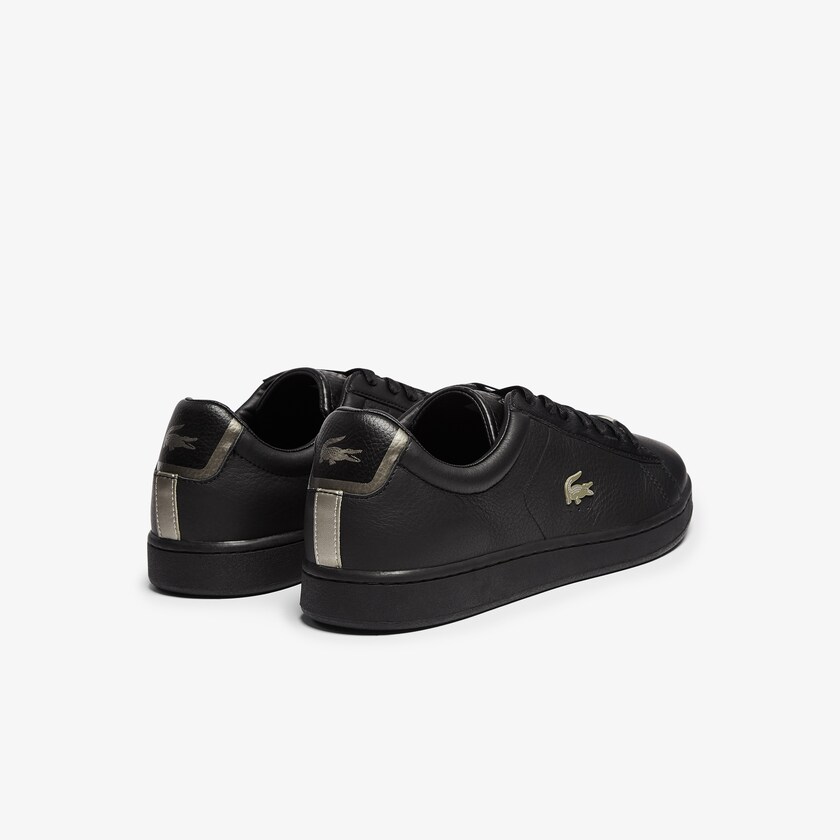 Tenis Lacoste Carnaby Evo Leather Platinum Hombre Negros Negros | RT3-47554Z4