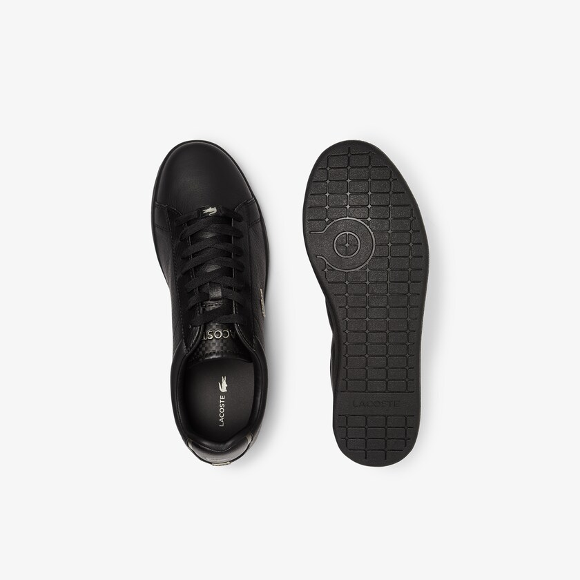 Tenis Lacoste Carnaby Evo Leather Platinum Hombre Negros Negros | RT3-47554Z4