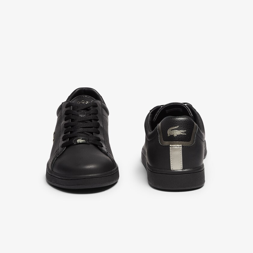 Tenis Lacoste Carnaby Evo Leather Platinum Hombre Negros Negros | RT3-47554Z4