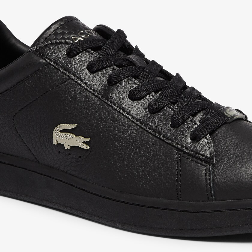 Tenis Lacoste Carnaby Evo Leather Platinum Hombre Negros Negros | RT3-47554Z4