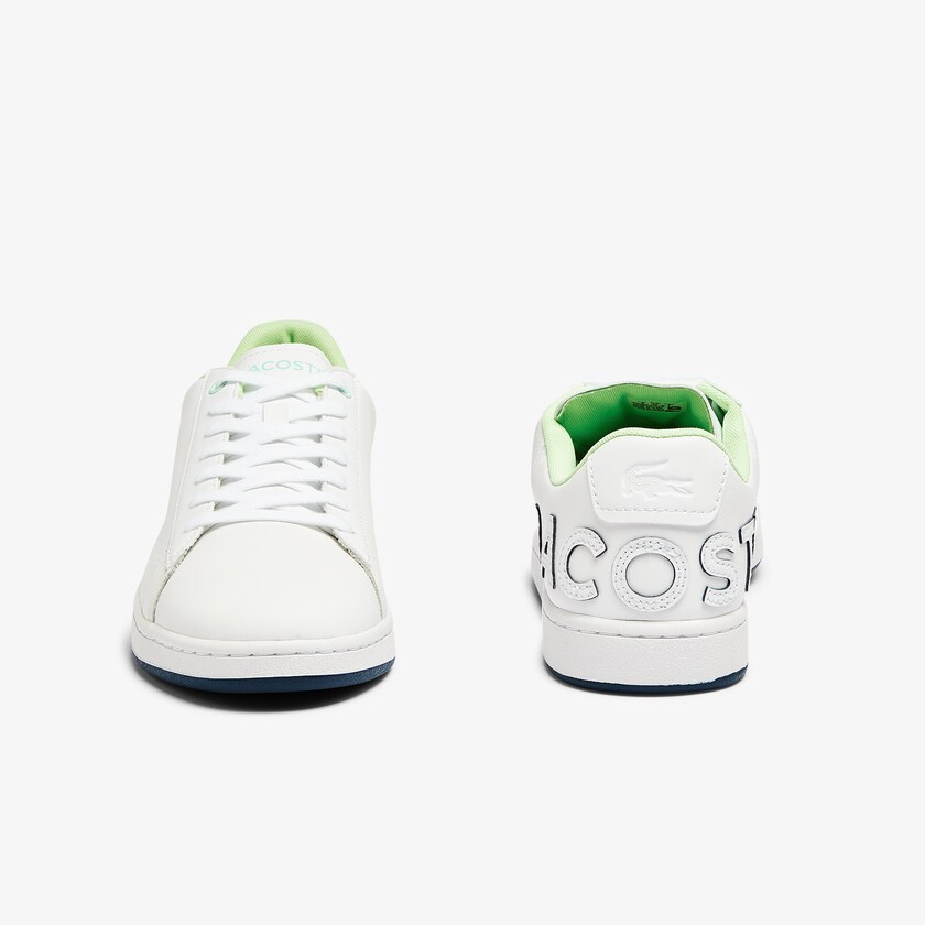 Tenis Lacoste Carnaby Evo Leather and Citrus Accent Hombre Blancos Azul Marino | ZT3-96629O1