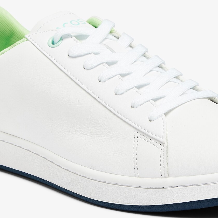 Tenis Lacoste Carnaby Evo Leather and Citrus Accent Hombre Blancos Azul Marino | ZT3-96629O1