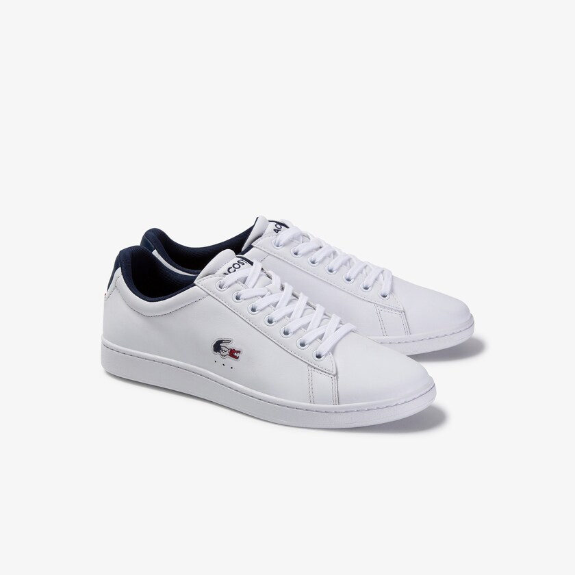 Tenis Lacoste Carnaby Evo Leather and Synthetic Hombre Blancos Beige | IZ8-85098T4