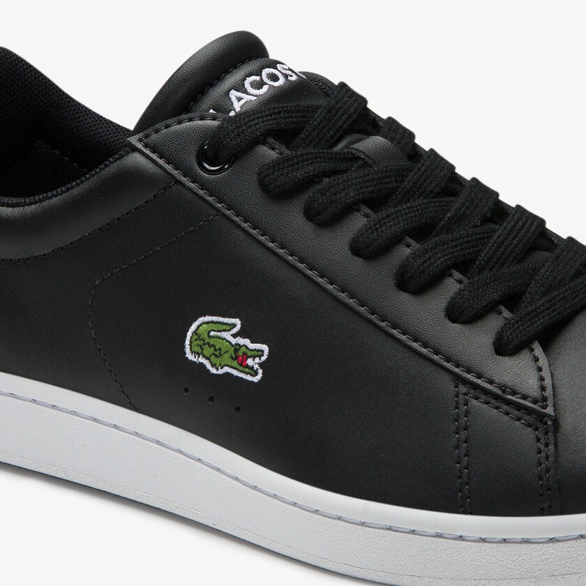 Tenis Lacoste Carnaby Evo Mesh-lined Leather Mujer Negros | LT4-20072K5