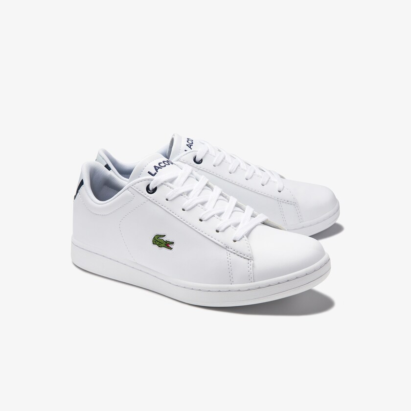 Tenis Lacoste Niños Blancos Azul Marino Carnaby Evo Mesh-lined Tonal Synthetic HE2-89958B8