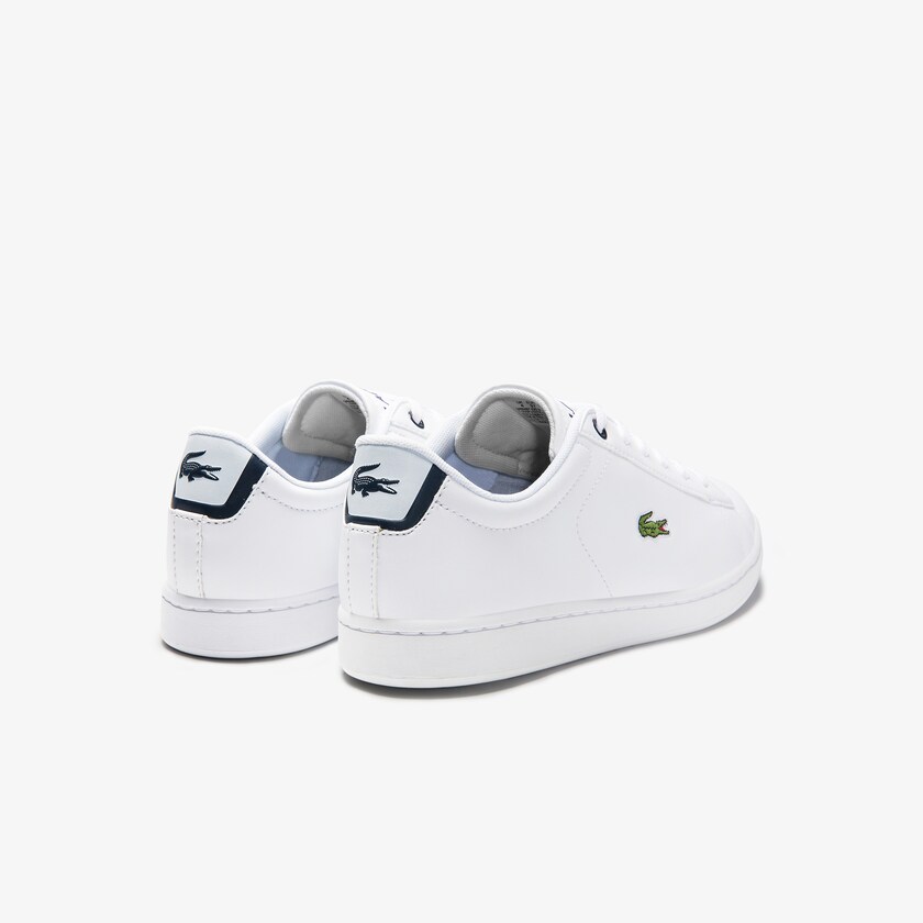 Tenis Lacoste Niños Blancos Azul Marino Carnaby Evo Mesh-lined Tonal Synthetic HE2-89958B8