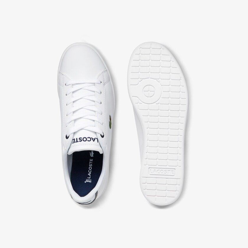 Tenis Lacoste Niños Blancos Azul Marino Carnaby Evo Mesh-lined Tonal Synthetic HE2-89958B8