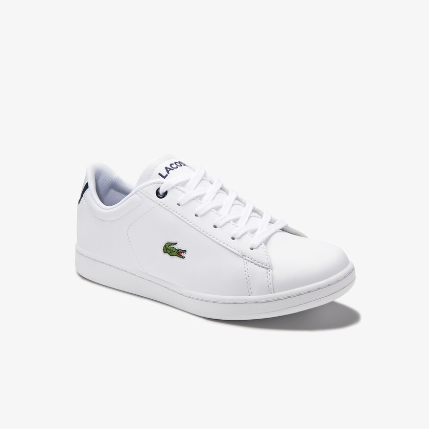 Tenis Lacoste Niños Blancos Azul Marino Carnaby Evo Mesh-lined Tonal Synthetic HE2-89958B8