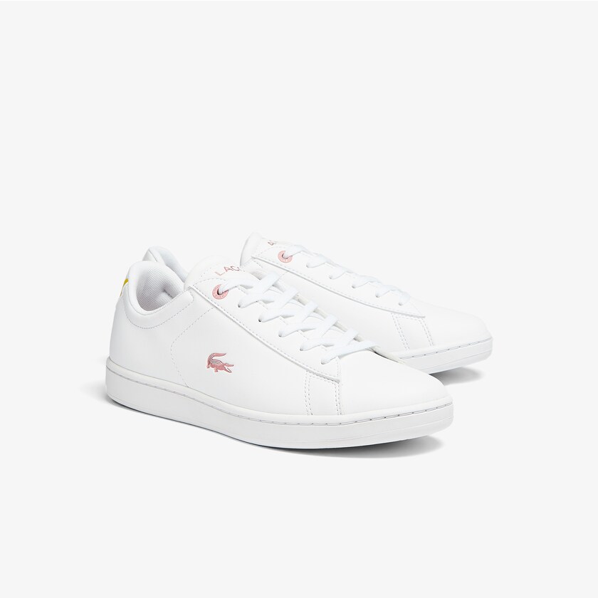 Tenis Lacoste Niños Blancos Rosas Carnaby Evo Metallic Accent JB8-46124R9
