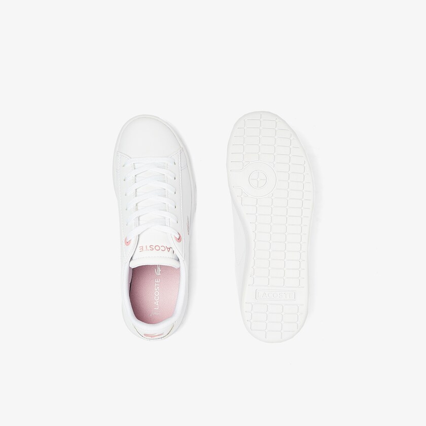 Tenis Lacoste Niños Blancos Rosas Carnaby Evo Metallic Accent JB8-46124R9