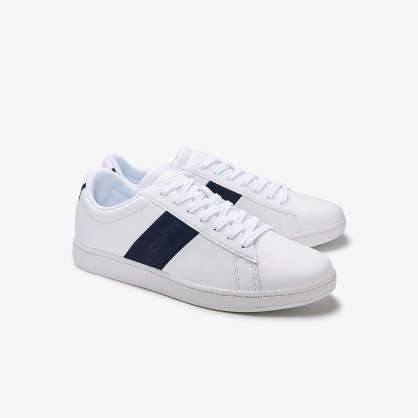 Tenis Lacoste Carnaby Evo Pigmented Leather Hombre Blancos Azul Marino | FA4-39093N7