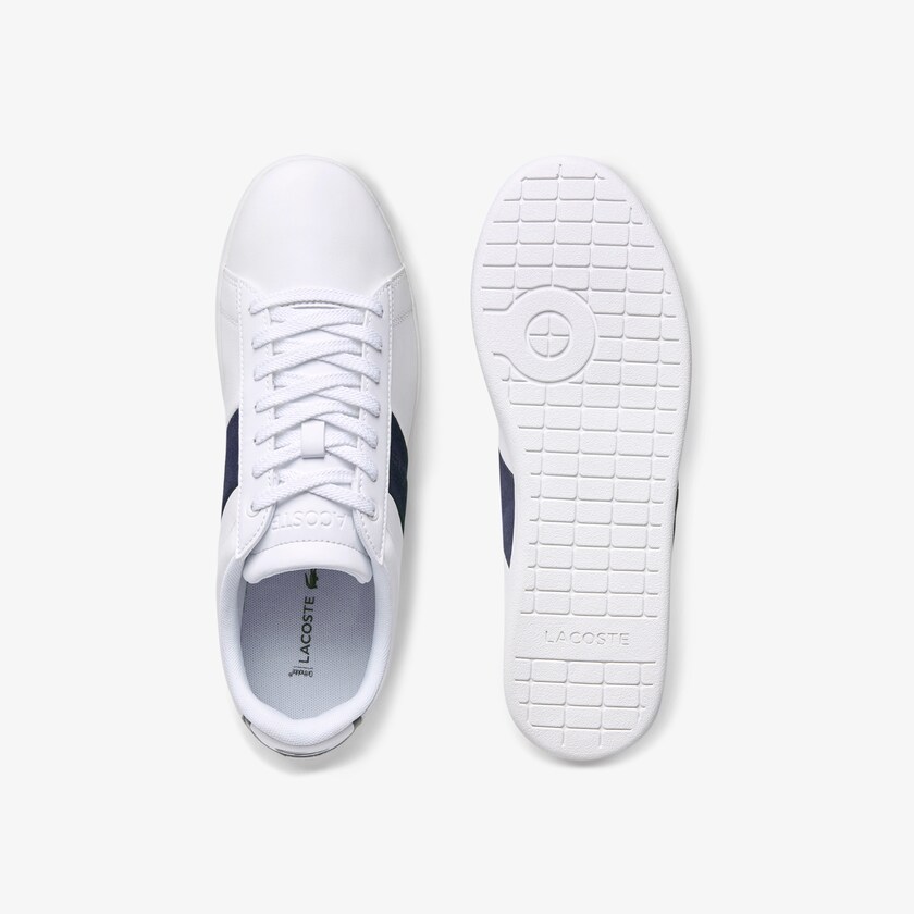Tenis Lacoste Carnaby Evo Pigmented Leather Hombre Blancos Azul Marino | FA4-39093N7