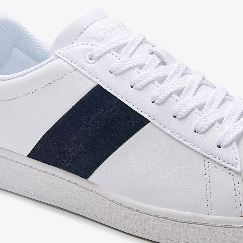 Tenis Lacoste Carnaby Evo Pigmented Leather Hombre Blancos Azul Marino | FA4-39093N7