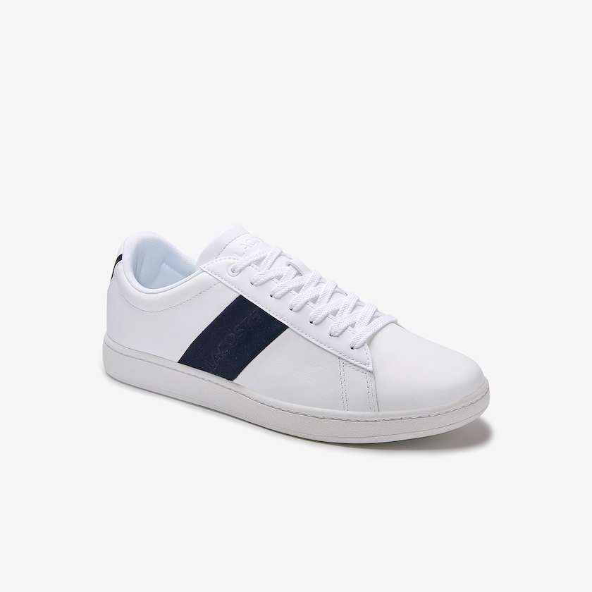 Tenis Lacoste Carnaby Evo Pigmented Leather Hombre Blancos Azul Marino | FA4-39093N7