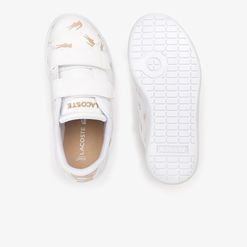 Tenis Lacoste Niños Blancos Dorados Carnaby Evo Synthetic with Multi-Croc Prints AQ6-73587U6