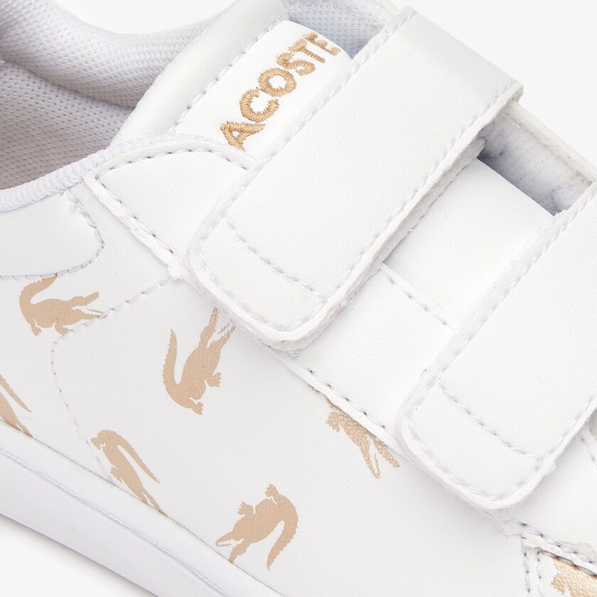 Tenis Lacoste Niños Blancos Dorados Carnaby Evo Synthetic with Multi-Croc Prints AQ6-73587U6