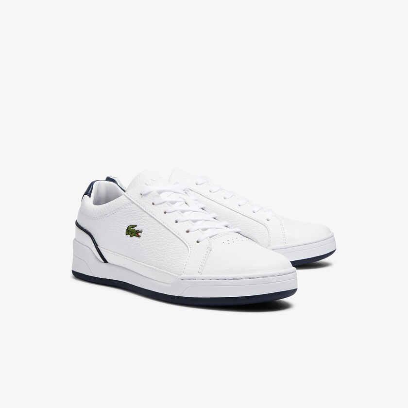 Tenis Lacoste Challenge Leather Hombre Blancos Azul Marino | IC7-05750W3