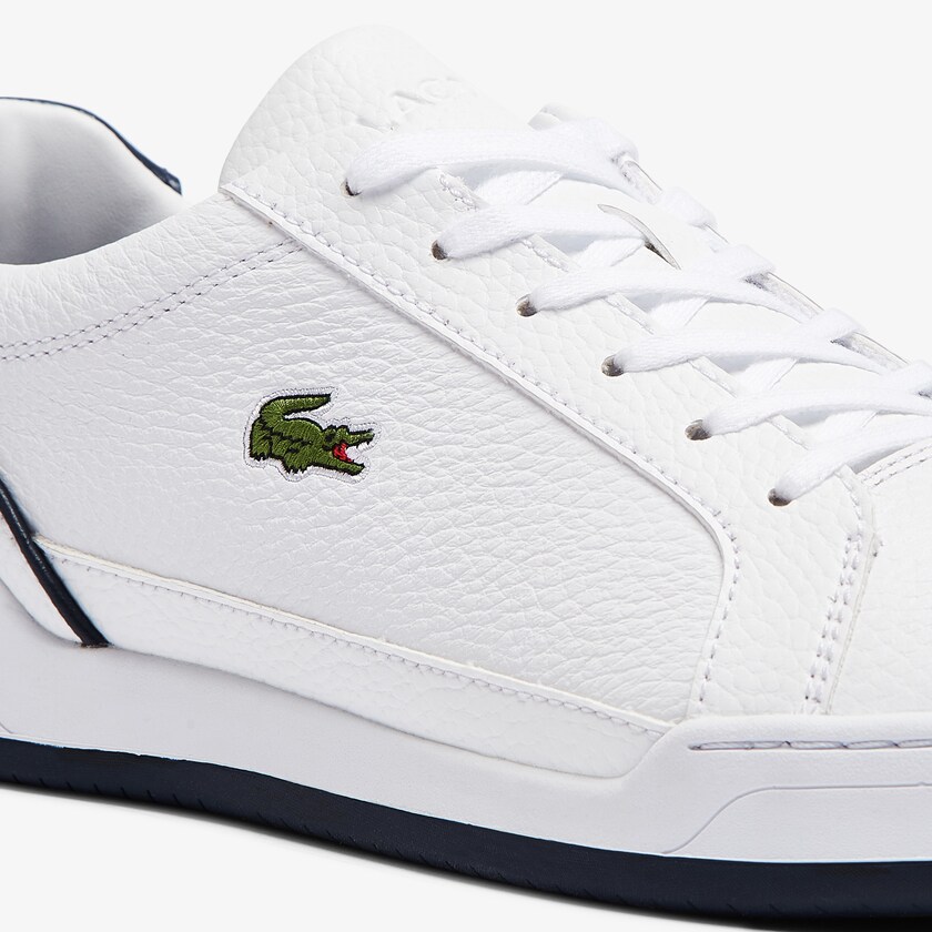 Tenis Lacoste Challenge Leather Hombre Blancos Azul Marino | IC7-05750W3