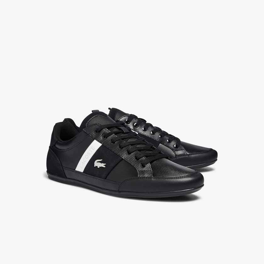 Tenis Lacoste Chaymon Leather and Suede Hombre Negros | AV1-13381W3