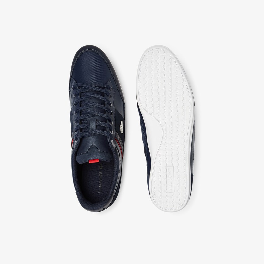 Tenis Lacoste Chaymon Leather and Suede Hombre Azul Marino Blancos | CM3-96519R5