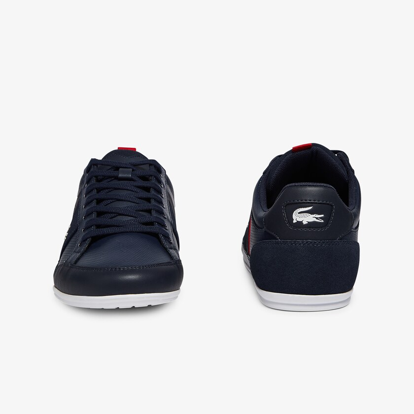 Tenis Lacoste Chaymon Leather and Suede Hombre Azul Marino Blancos | CM3-96519R5
