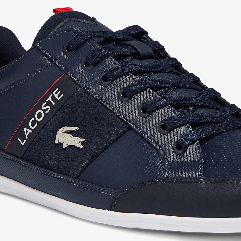 Tenis Lacoste Chaymon Leather and Suede Hombre Azul Marino Blancos | CM3-96519R5