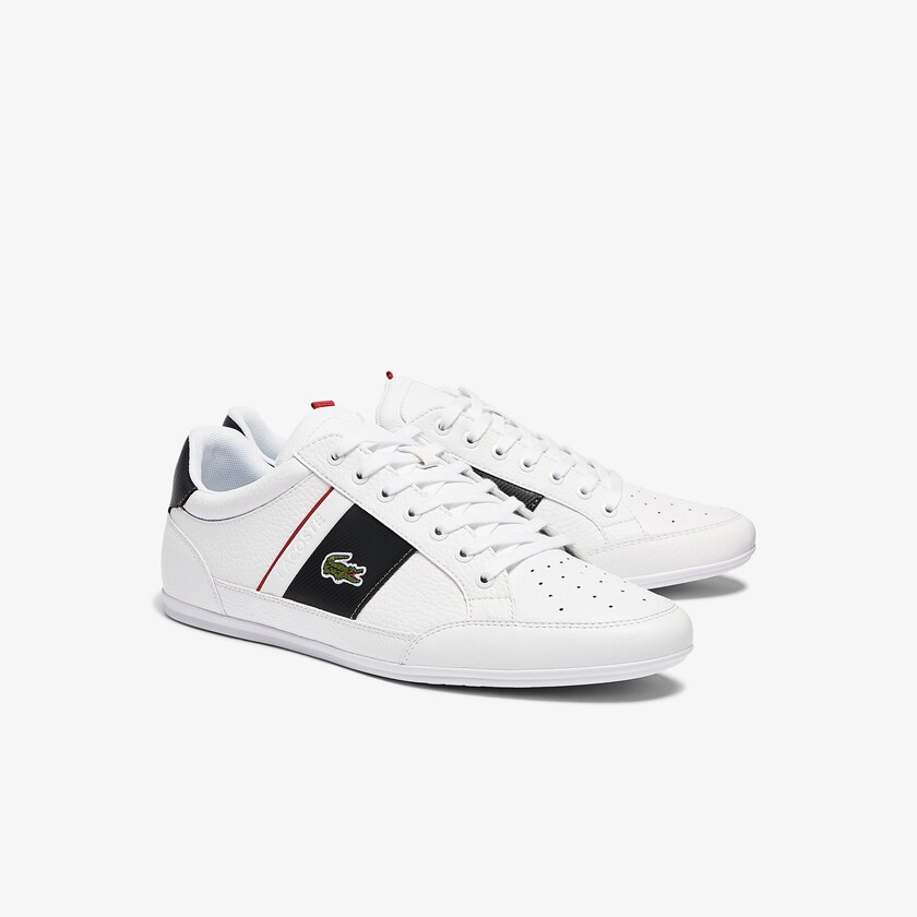 Tenis Lacoste Chaymon Leather and Synthetic Hombre Blancos Grises Oscuro | TY3-69006S2