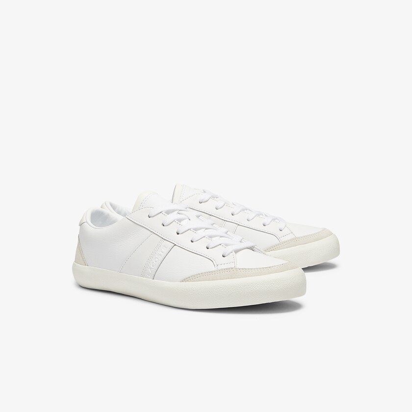 Tenis Lacoste Coupole Leather Textured Mujer Blancos Grises | GP9-28602C4