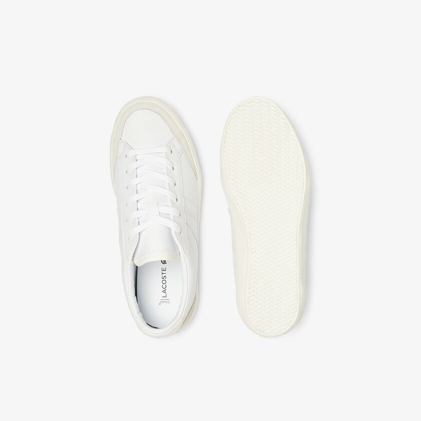 Tenis Lacoste Coupole Leather Textured Mujer Blancos Grises | GP9-28602C4