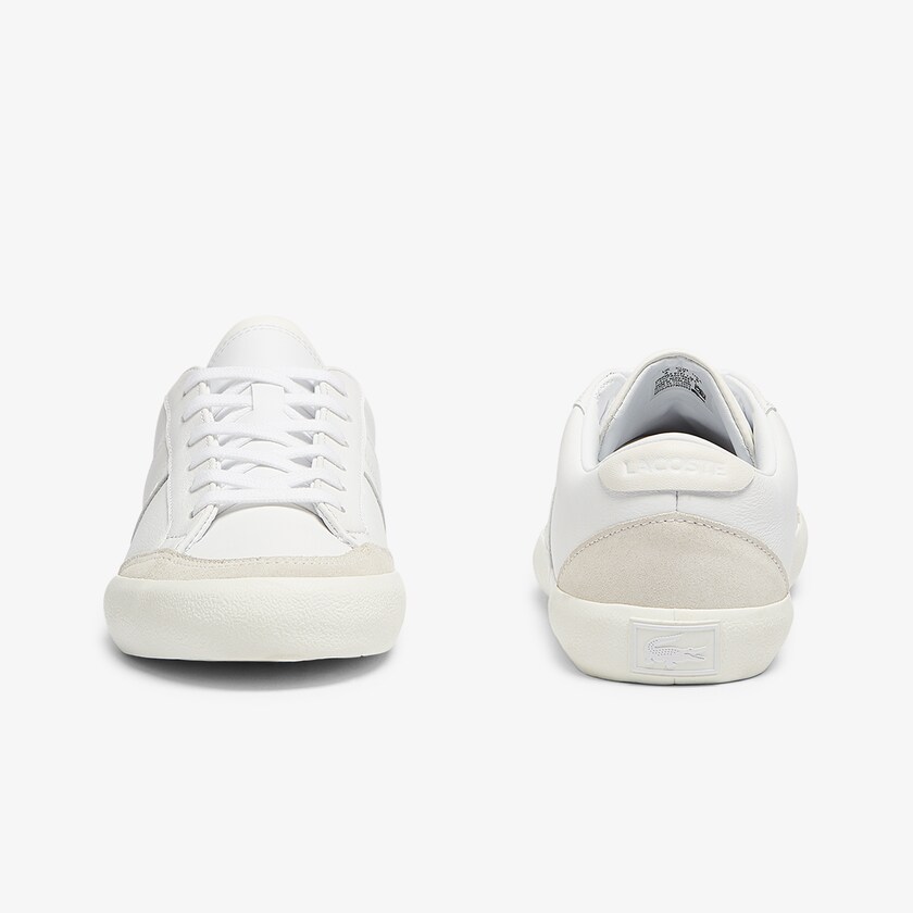 Tenis Lacoste Coupole Leather Textured Mujer Blancos Grises | GP9-28602C4