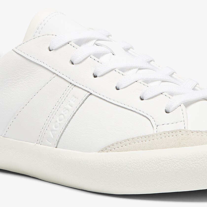 Tenis Lacoste Coupole Leather Textured Mujer Blancos Grises | GP9-28602C4
