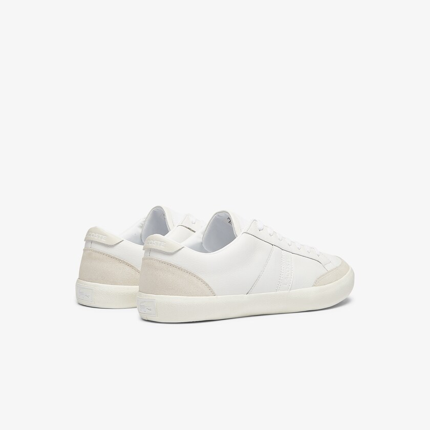 Tenis Lacoste Coupole Leather and Suede Hombre Blancos Grises | NQ4-25772N3