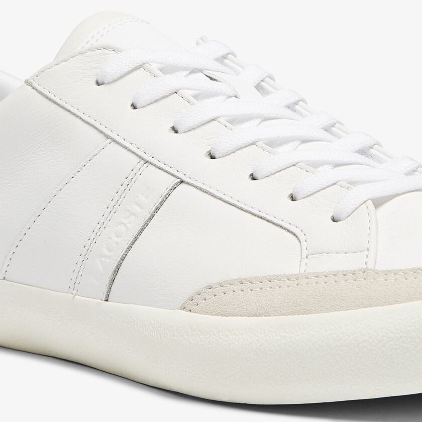 Tenis Lacoste Coupole Leather and Suede Hombre Blancos Grises | NQ4-25772N3