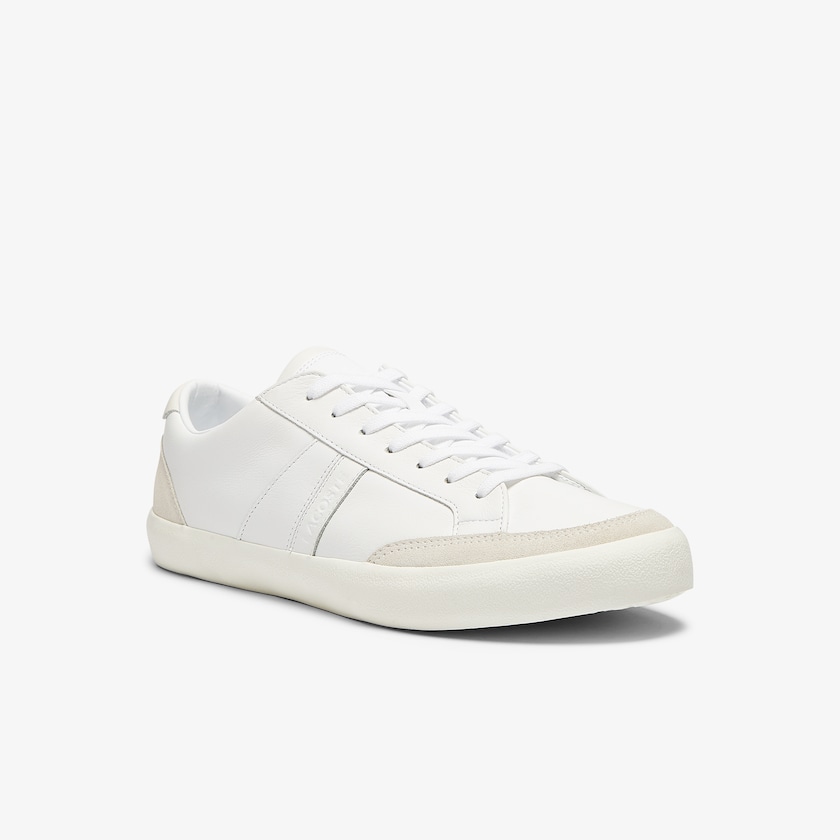 Tenis Lacoste Coupole Leather and Suede Hombre Blancos Grises | NQ4-25772N3