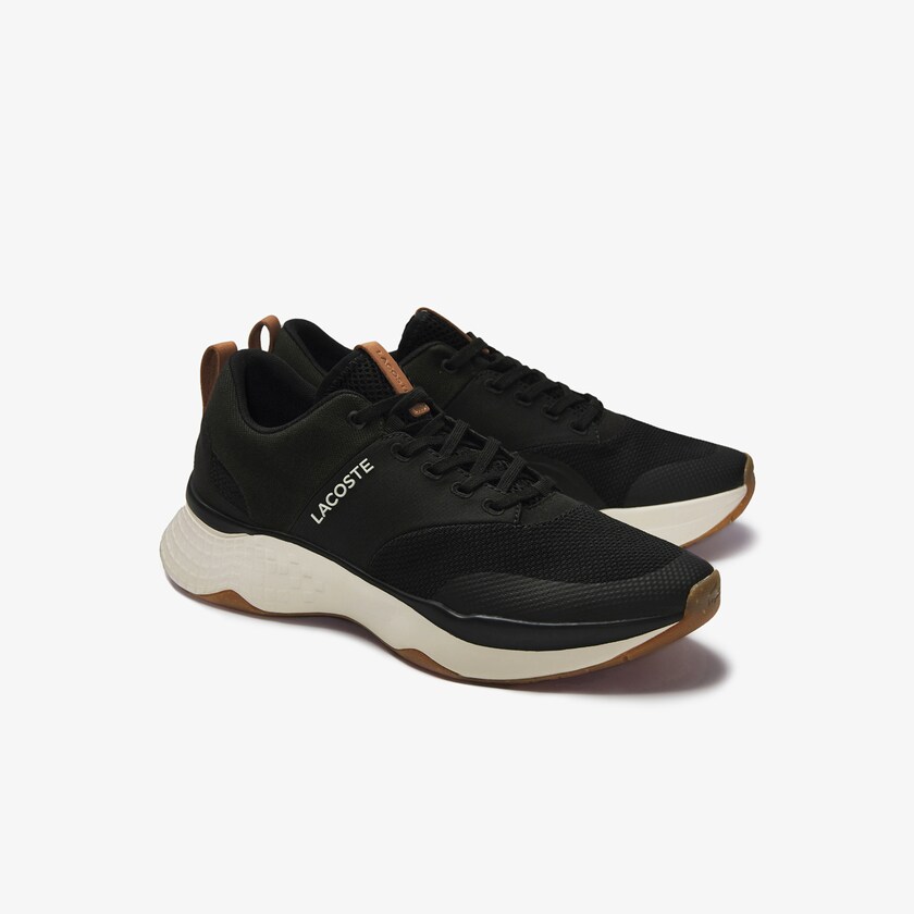 Tenis Lacoste Court-Drive Plus Colourblock Textile Hombre Negros Blancos | KY9-11991K9